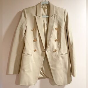 Tahari Cream Gold Button Blazer Size 6